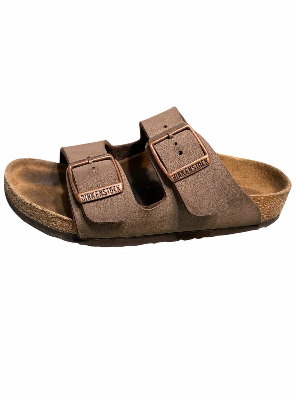 Birkenstocks Brown Double-Buckle Slide Sandals with Adjustable Straps
